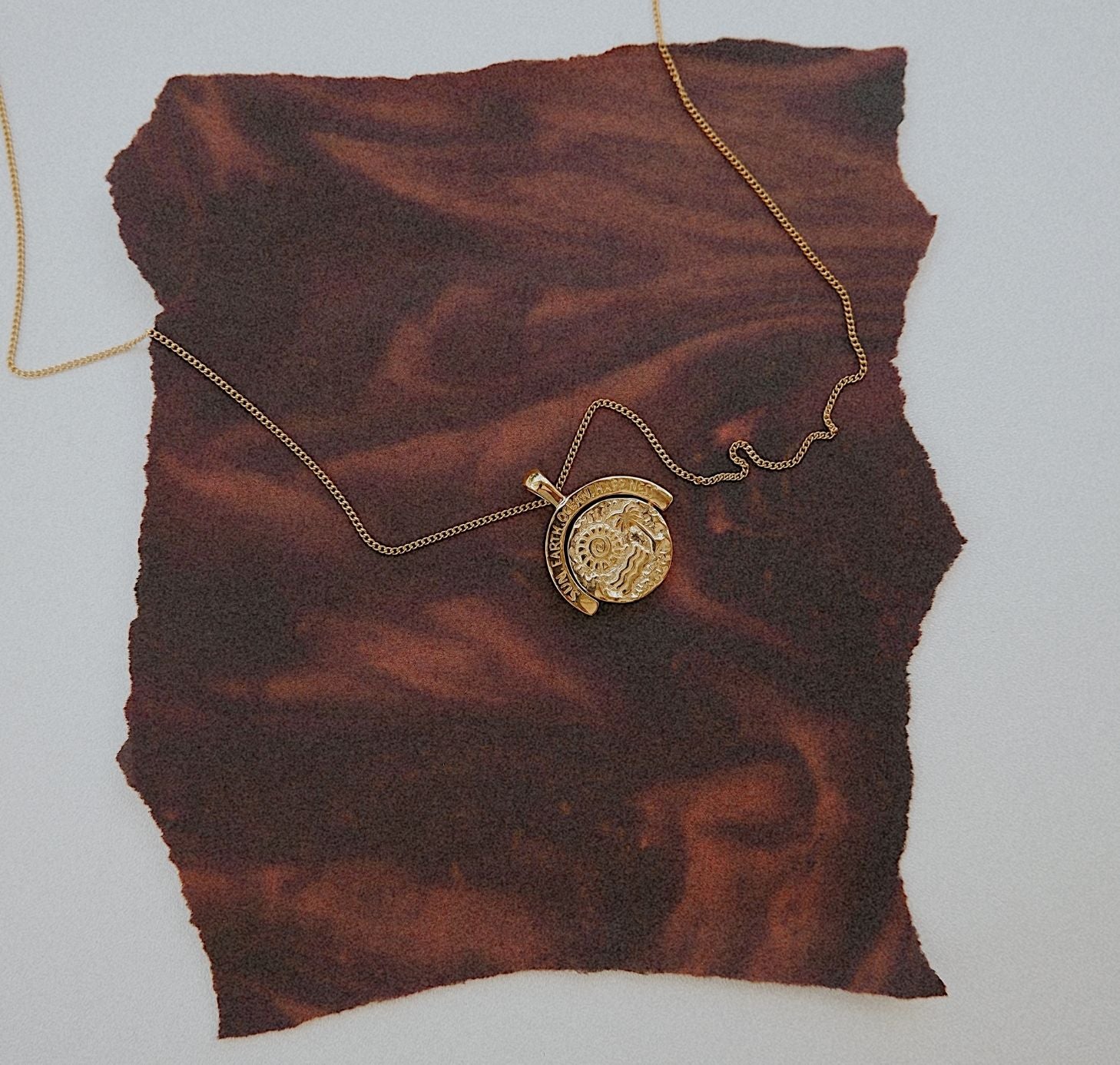 Abundance Necklace Gold photo flat lay 