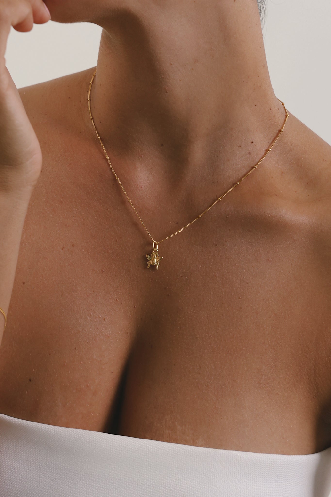 Honey Bee Charm Necklace (Strength & Resilience) - Gold
