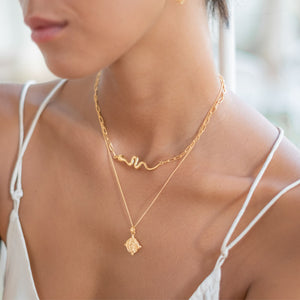 Snake 'Rebirth' Necklace -  Gold  Bali-inspired necklace