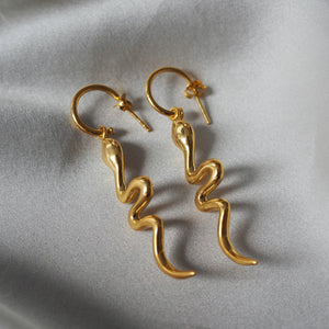 Snake 'Rebirth' Earrings -  Gold Eco-friendly Balinese accessories