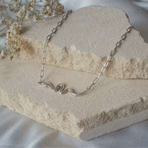 Snake 'Rebirth' Necklace -  Silver Recycled sterling silver