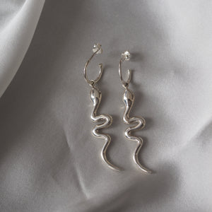 Snake 'Rebirth' Earrings -  Silver Artisanal Bali creations