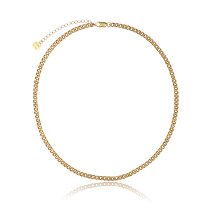 Brooklyn Flat Curb Necklace - Gold