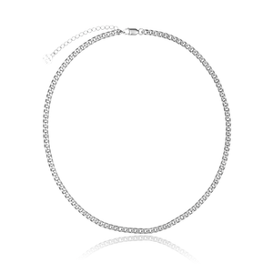 Brooklyn Flat Curb Necklace - Silver