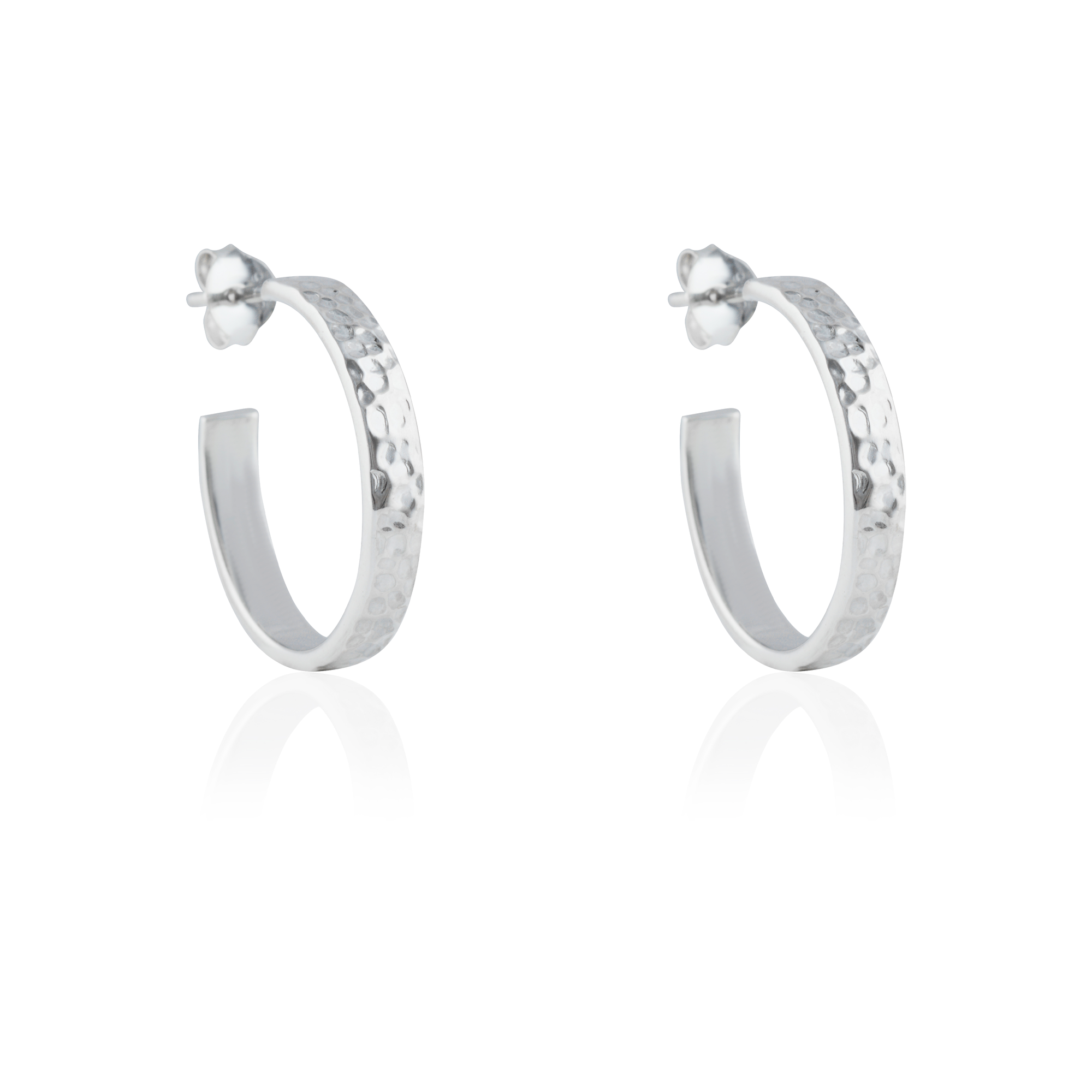 MOMA Hammered Hoops 20mm - Silver