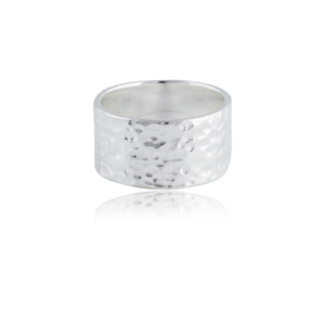 MOMA Hammered Ring 10mm - Silver