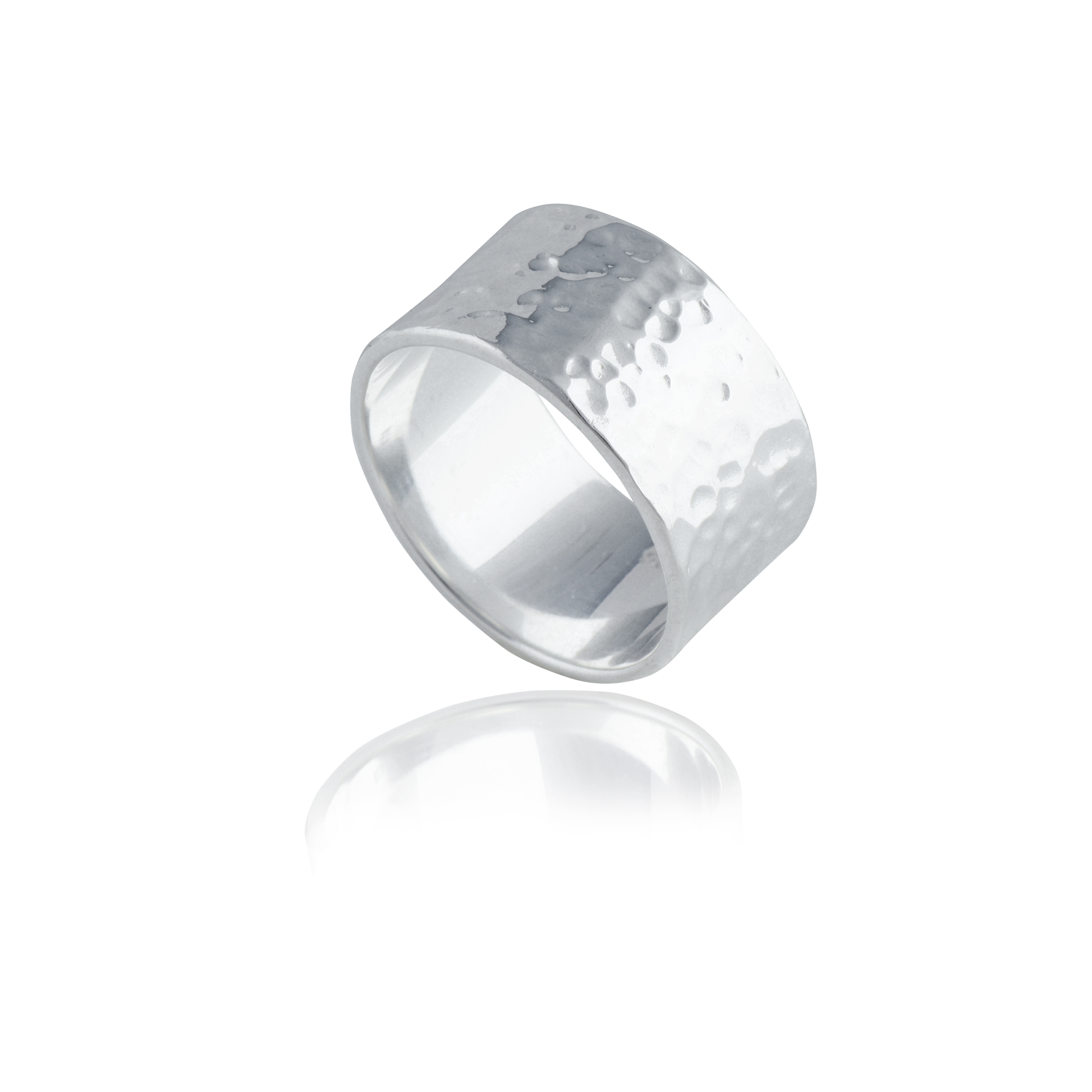 MOMA Hammered Ring 10mm - Silver