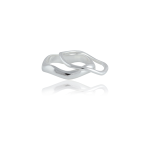 Lafayette Wave Ring Set (2 Rings) - Silver