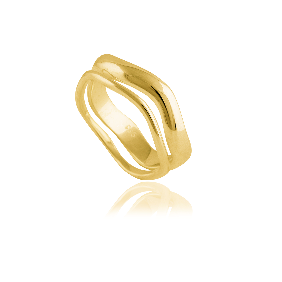 Lafayette Wave Ring Set (2 Rings) - Gold - Luna & Rose Jewellery