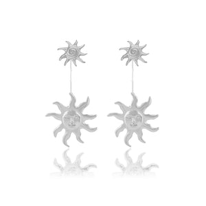 Neri x Luna & Rose - Double Sunshine Earrings - Silver