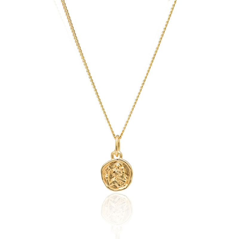 Elegant mini St. Christopher pendant photographed against a clean white background.
