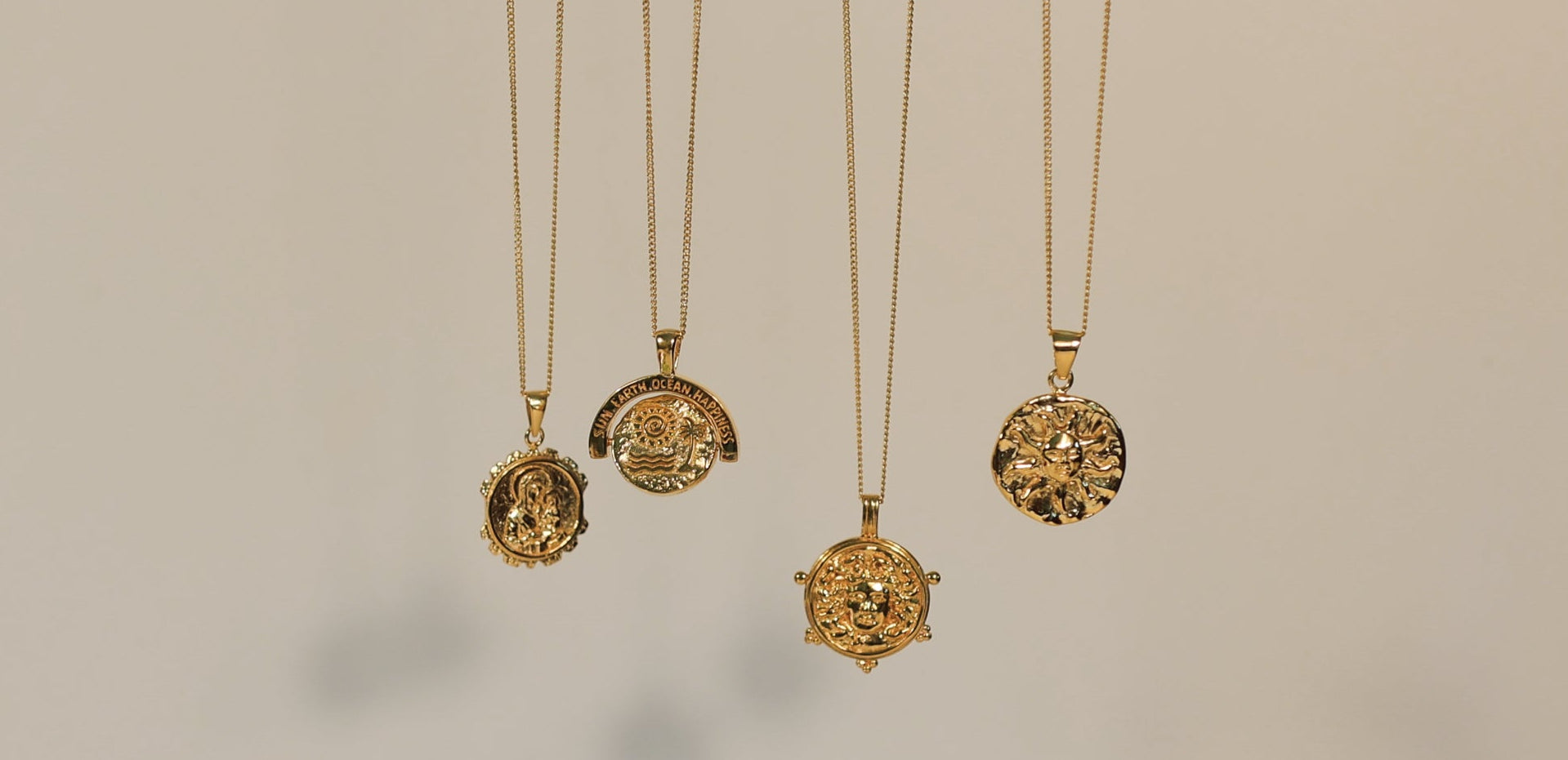 Hanging Gold necklaces on 8" and 20" length