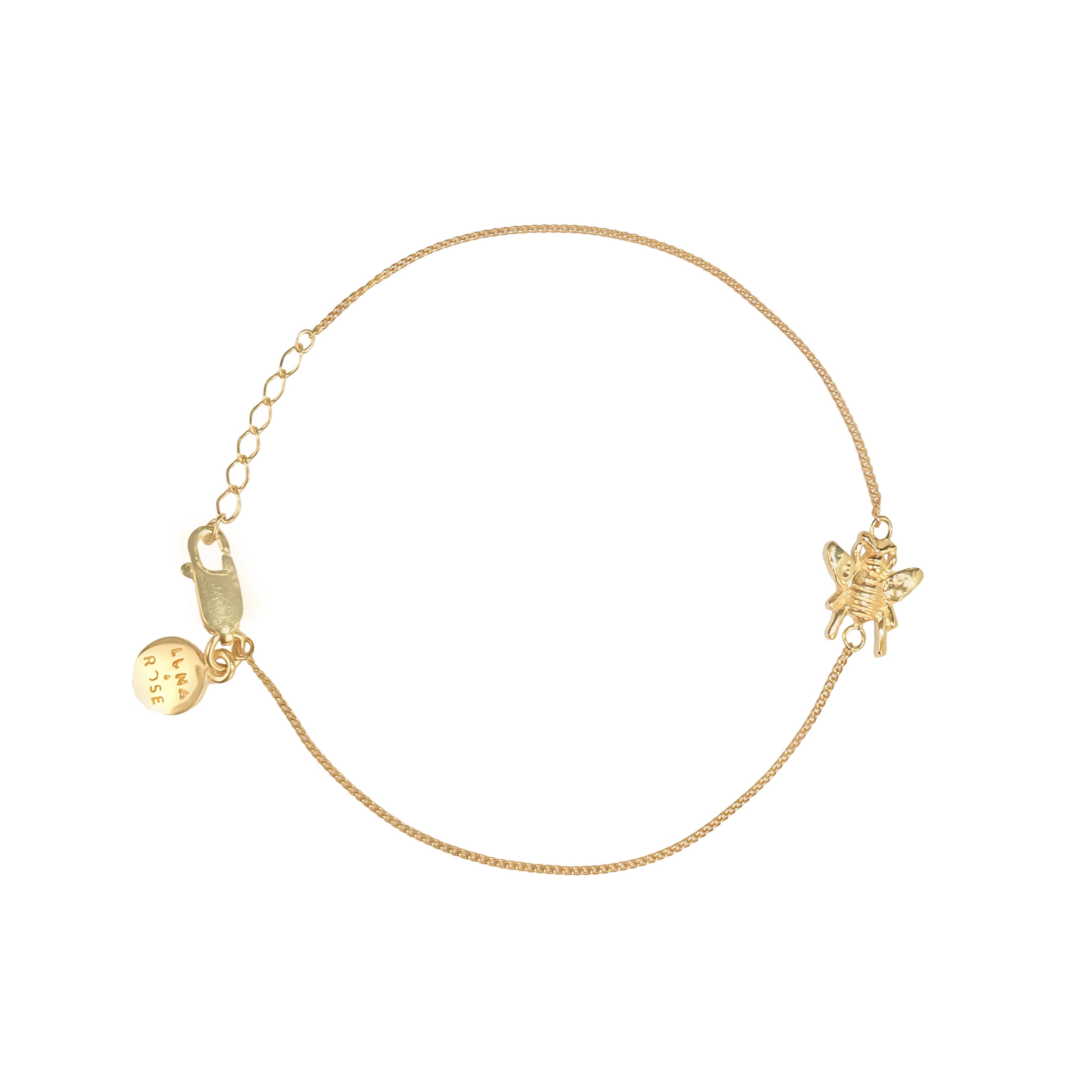 Honey Bee Charm Bracelet (Strength & Resilience) - Gold
