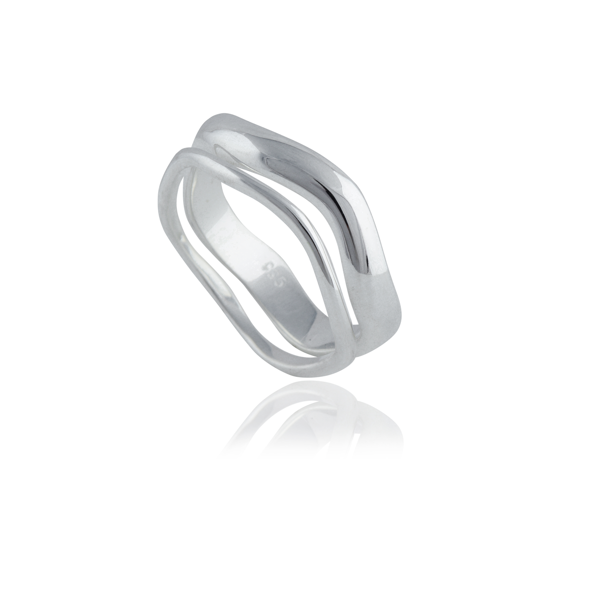 Lafayette Wave Ring Set (2 Rings) - Silver Lafayette Wave Ring Set (2 Rings) - Silver