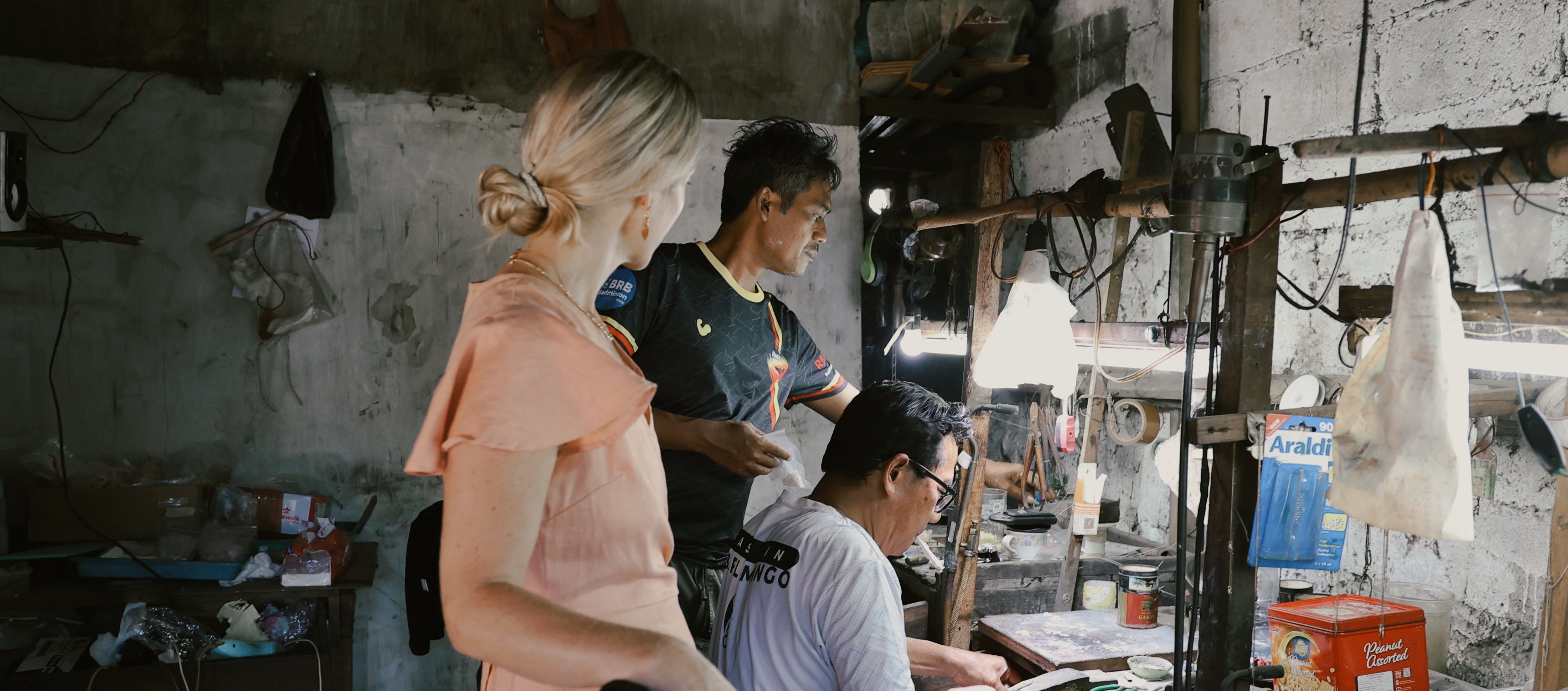 Silversmiths in Bali making Jewellery