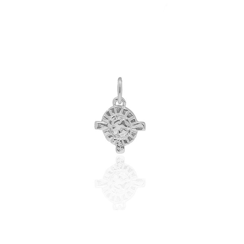 Mini Saint Dymphna charm silver back side