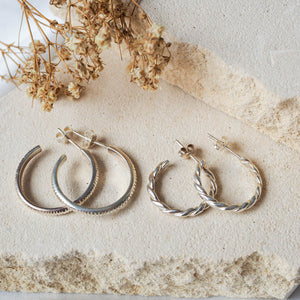 Luna & Rose Recycled Sterling Silver Stripe Earrings