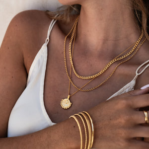 Brooklyn Flat Curb Necklace - Gold