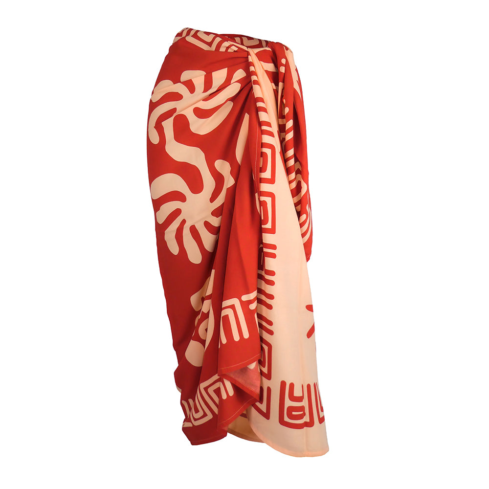 Terracotta sarong against a white background