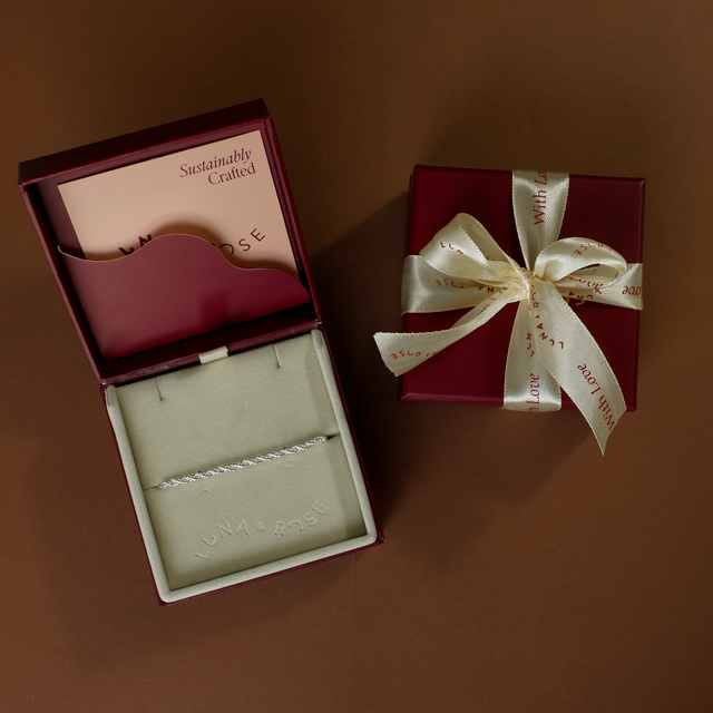 RHODE ISLAND ROPE CHAIN BRACELET - Silver in packaging luna and rose