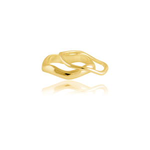 Lafayette Wave Ring Set (2 Rings) - Gold