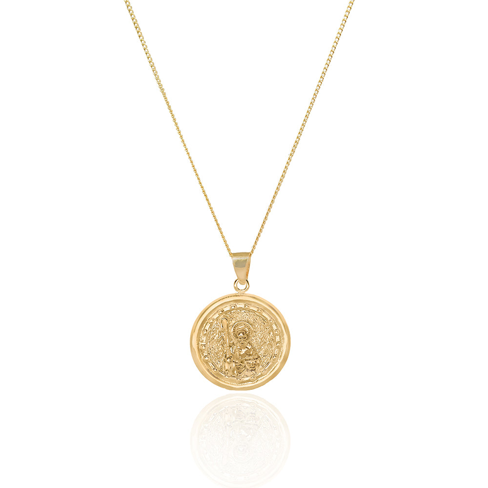 Gold Saint necklace for men