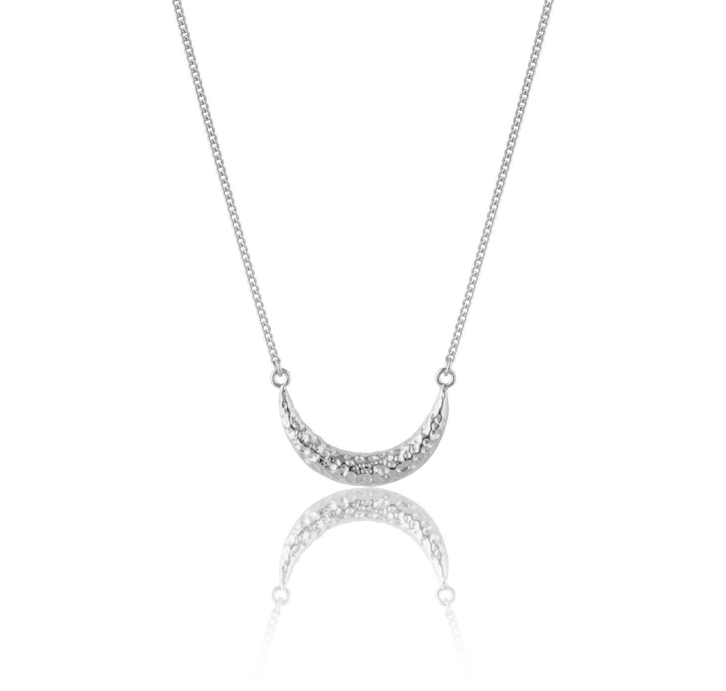 Clarity Crescent Necklace -  Silver