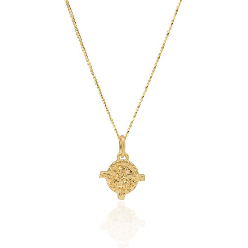 St. Dymphna necklace displayed on a clean white background.