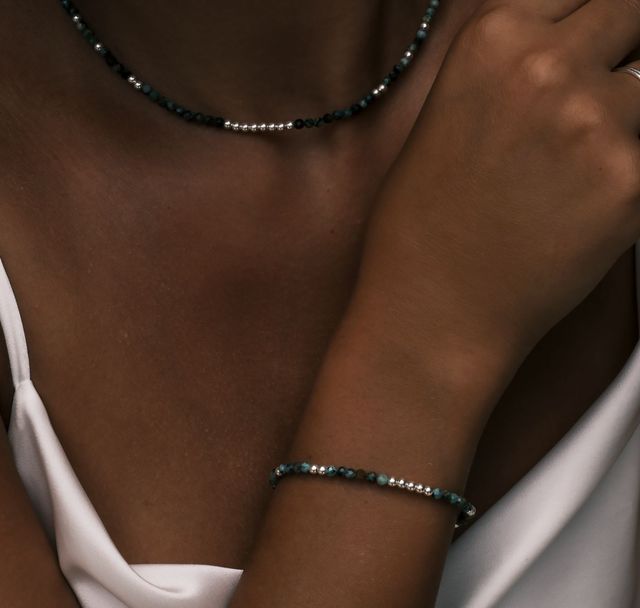 a woman wearing The Valley Bracelet Silver by Luna and Rose Bali
