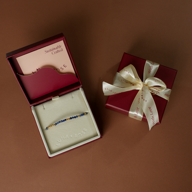 The Indigo Tide Bracelet Gold in Packaging Luna and Rose