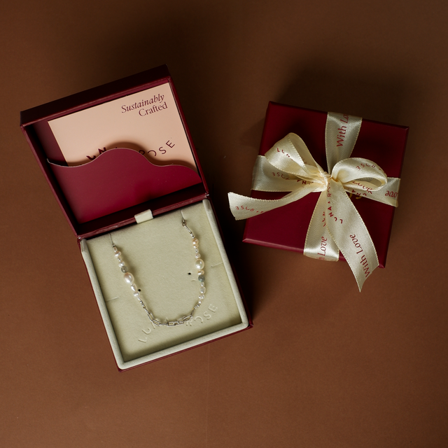 The Shoreline Necklace Silver in Packaging Luna and Rose