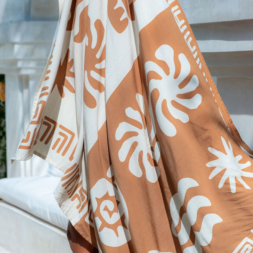Elegant beach sarong with a flowing drape 