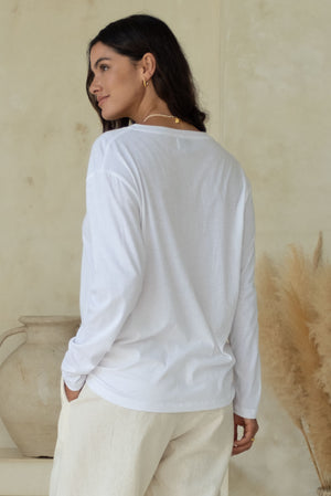 ORGANIC COTTON HARVEY HENLEY - Coconut White