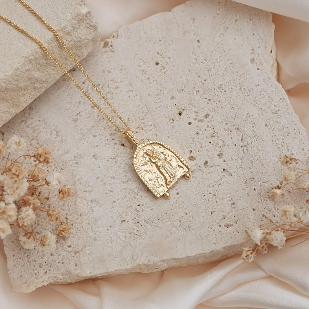 Gold Joan of Arc Pendant - Icon of Freedom, Determination & Independence