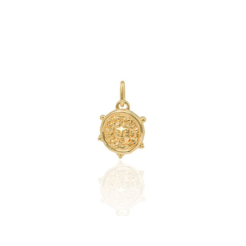 mini medusa charm gold