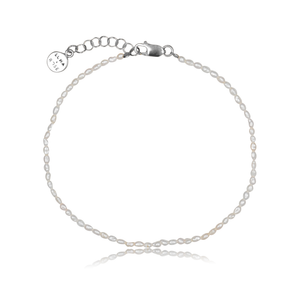 Timeless Mini Pearl Anklet - Silver