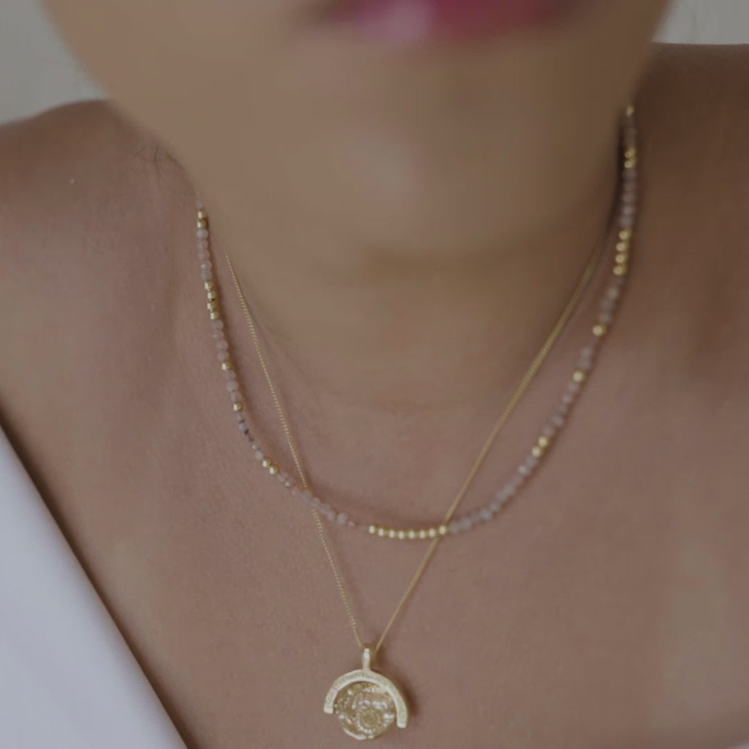 The Billy Blush Necklace - Gold layered with abundance necklace gold