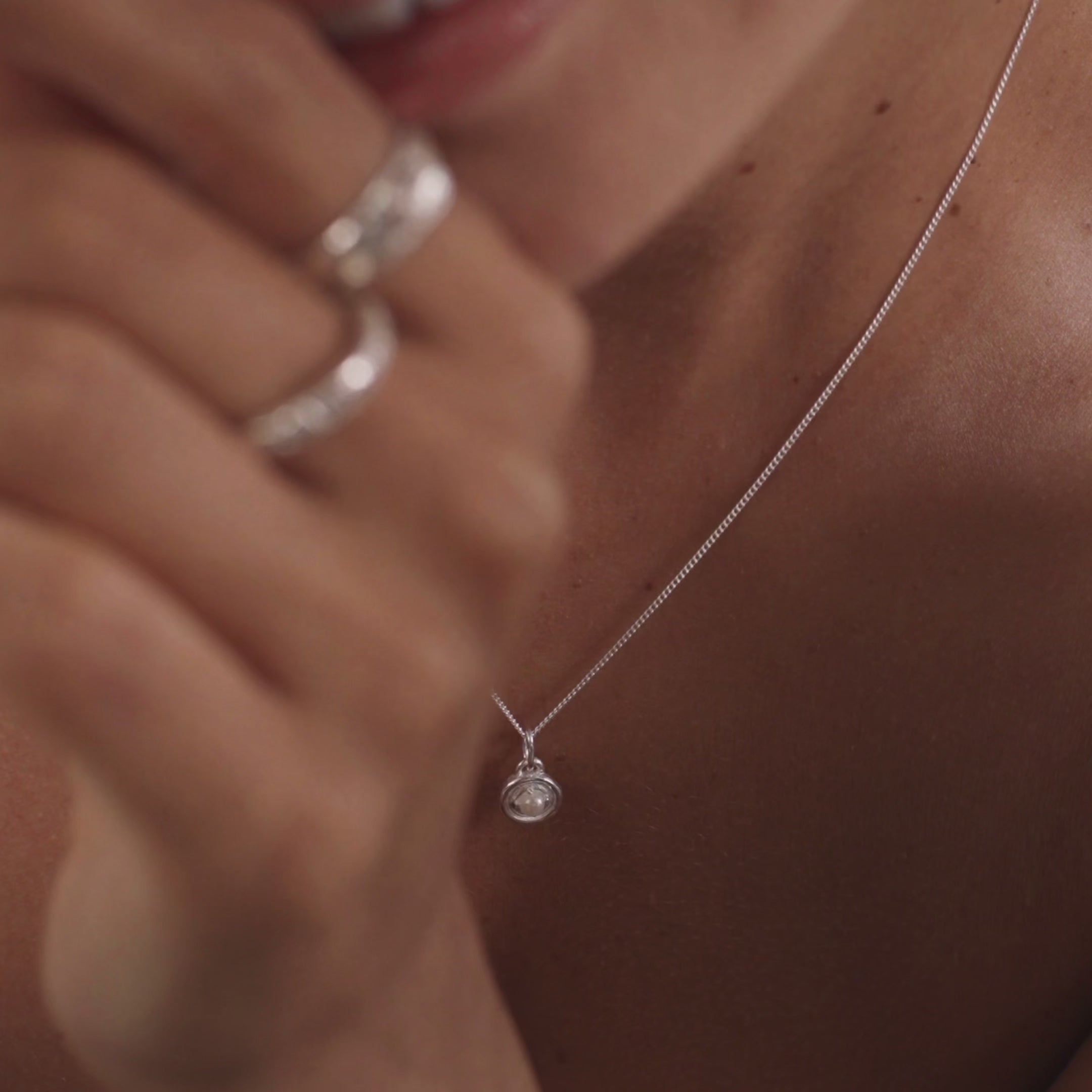 video July birthstone pearl silver 
