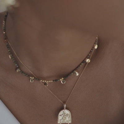 Sienna Sol Necklace - Gold layered with Joan of Arc necklace gold 