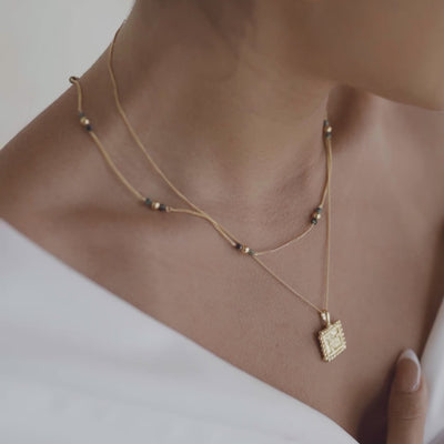 The Quinn Necklace - Gold
layered St Michael necklace gold