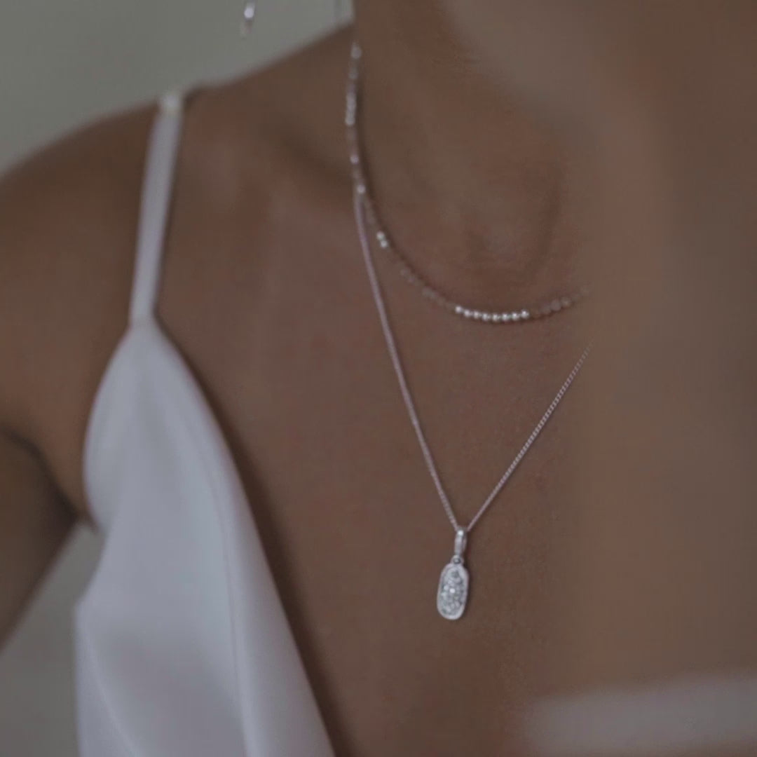 The Billy Blush Necklace - Silver layered  with Virgin Mary necklace silver 