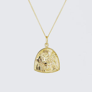 SOLID GOLD - St Assisi - Patron Saint of Animals & the Environment Necklace