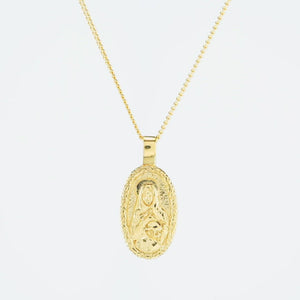 Video of 9KT SOLID GOLD St Melangell - Patron Saint of Small Animals Necklace