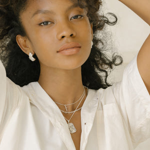 Sustainable Jewellery Tina Turner Plaited Earrings - Silver