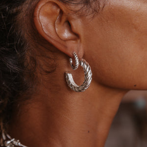 Luna & Rose Silver Positano Hoop Earrings