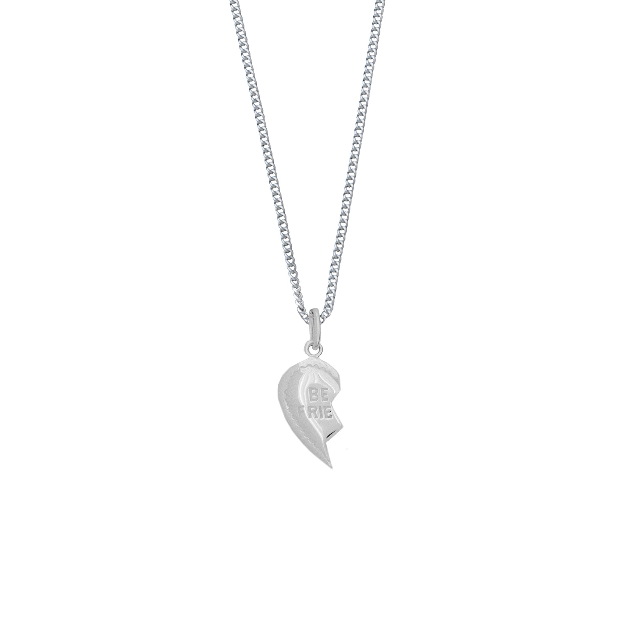BFF Broken Heart Necklace SINGLE - Silver