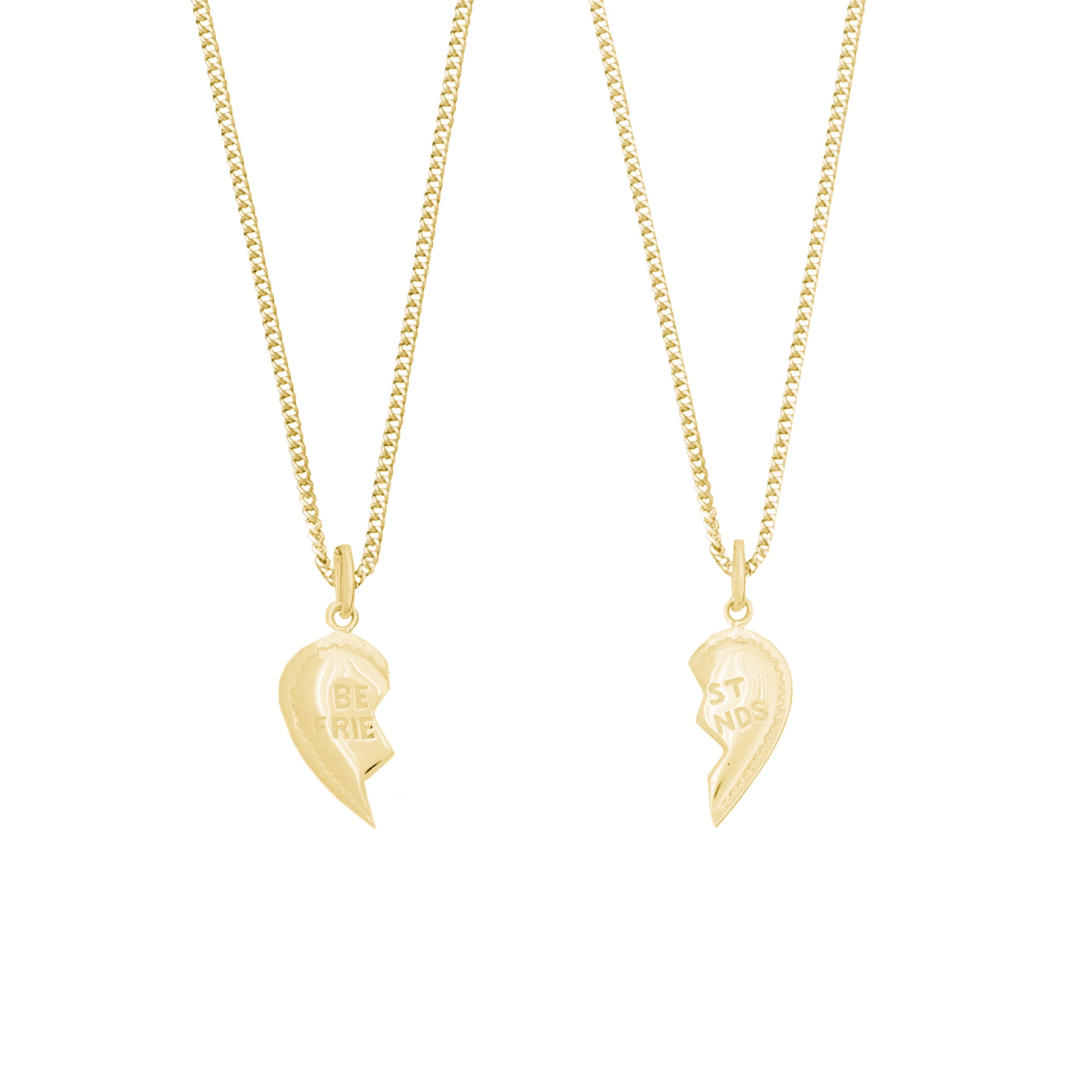 BFF Broken Heart Necklace SET - Gold