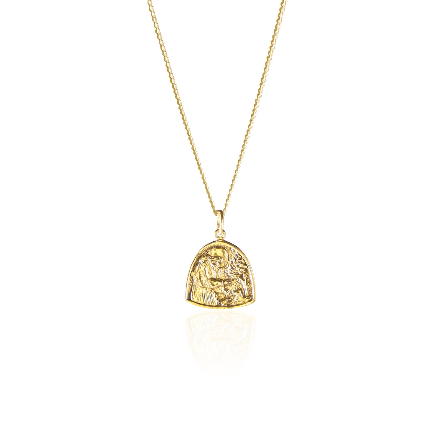 St Assisi Patron Saint of Animals Pendant made from Recycled Sterling Silver and 18kt Gold
