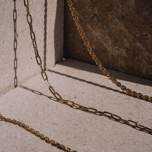 Luna & Rose Long Beach Link Chain - Gold from Recycled Sterling Silver