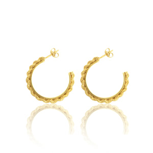 Del Carmen Twisted Hoops Luna and Rose Jewellery Gold